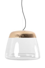 Ice Absolut large pendant in glass and gold leaf - Pendants by Hind Rabii