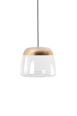 Ice Absolut small glass and gold leaf pendant - Pendants by Hind Rabii
