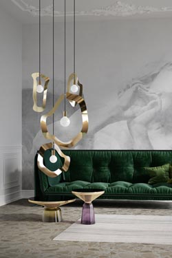 Yaya 1 contemporary golden pendant light