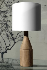 Anna beautiful lamp in solid oak and white shade - Table lamps by Hind Rabii