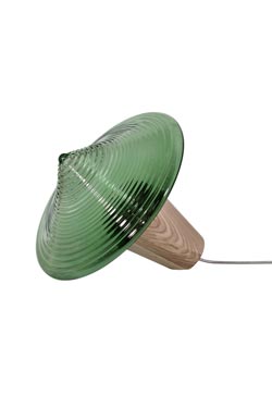 Disca table lamp in green glass - Table lamps by Hind Rabii