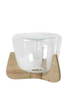 Ice Devotion large table lamp in wood and blown glass - Table lamps by Hind Rabii