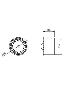 Reflector cylindrical aluminum wall light