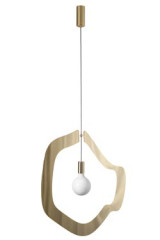 Yaya 4 grande suspension contemporaine et épurée dorée - Suspension by Hind Rabii