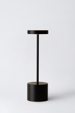 Lampe portable noire avec batterie rechargeable 26cm Luxciole - Lampe sans fil