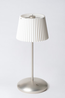 Lampe sans fil finition argent et abat-jour plissé Arturo - Lampe sans fil