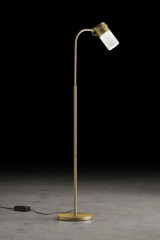 Aura liseuse contemporaine dorée, éclairage LED - Lampadaire by Holtkötter