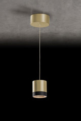 Aura suspension cylindre noire et dorée - Suspension by Holtkötter