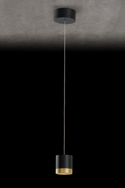 Aura suspension métallique noire et laiton anodisé - Suspension by Holtkötter