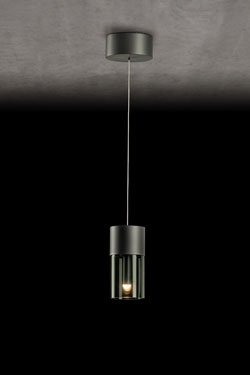 Aura suspension platine et verre fumé  - Suspension by Holtkötter