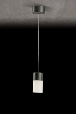Aura suspension platine et verre opale blanc - Suspension by Holtkötter
