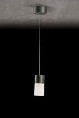 Aura suspension platine et verre opale blanc - Suspension by Holtkötter