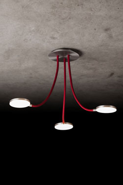 Flex ceiling lamp 3 red flexible arms - Ceiling lights by Holtkötter