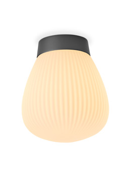 Golden ceiling light and blown glass Plissée