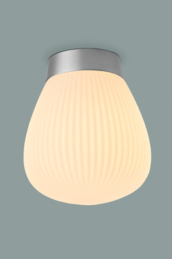 Golden ceiling light and blown glass Plissée
