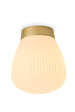 Golden ceiling light and blown glass Plissée - Ceiling lights by Holtkötter