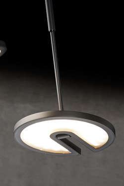 Janus double telescopic and adjustable ceiling light, black