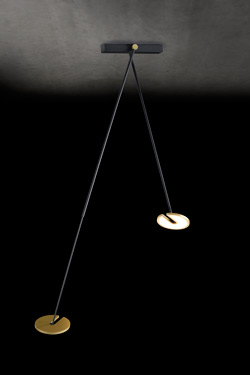 Janus double telescopic and adjustable ceiling light, black