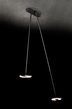 Janus double telescopic and adjustable ceiling light, black - Ceiling lights by Holtkötter
