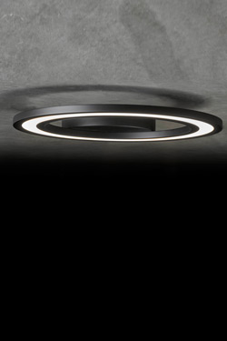 Orbit round ceiling light with LED lighting in matt black metal - Ceiling lights by Holtkötter