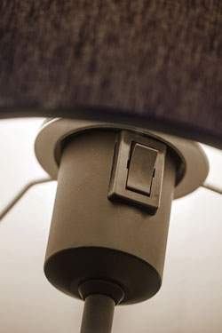 Fifties lampadaire 3 lumières gris clair, ardoise et noir