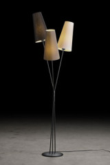 Fifties lampadaire 3 lumières gris clair, ardoise et noir - Lampadaire by Holtkötter