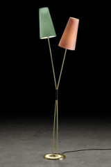 Fifties lampadaire 2 lumières menthe et rose - Lampadaire by Holtkötter