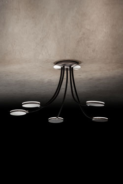Flex plafonnier LED 5 lumières noir - Plafonnier by Holtkötter