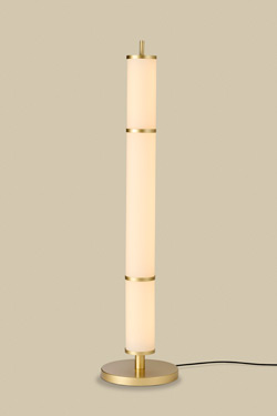 Art Deco column floor lamp in glass and gold-plated brass Fidelio - Floor lamps by Holtkötter