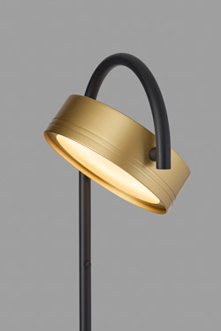 Black and gold reading lamp with adjustable head - Floor lamps by Holtkötter