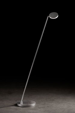 Designer reading lamp in matt aluminum, high-quality Plano LED lighting - Floor lamps by Holtkötter