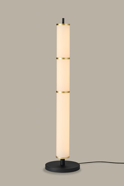 Fidelio black and gold cylindrical glass floor lamp - Floor lamps by Holtkötter