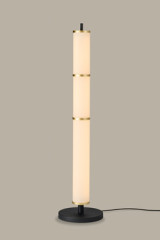 Fidelio black and gold cylindrical glass floor lamp - Floor lamps by Holtkötter