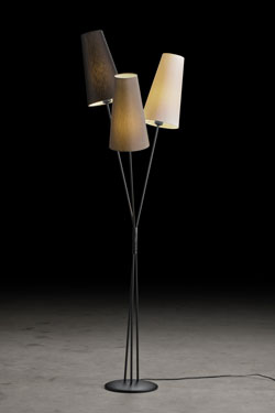 Fifties floor lamp 3 lights light grey, slate and black - Floor lamps by Holtkötter