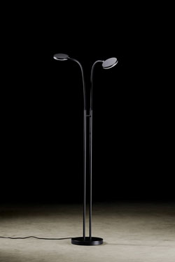 Flex Twin black floor lamp with flexible arm - Floor lamps by Holtkötter