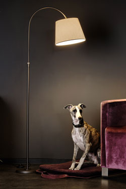 LampBoy floor lamp - classic reading lamp with sand shade