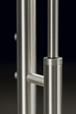 Nova contemporary 2-light floor lamp in matt aluminium finish