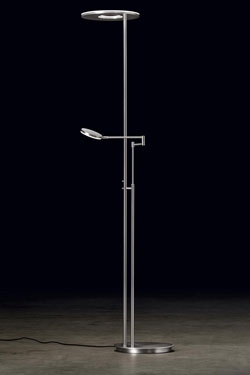 Nova contemporary 2-light floor lamp in matt aluminium finish - Floor lamps by Holtkötter