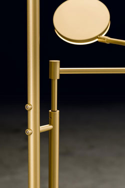 Nova 2-light floor lamp in anodised brass finish