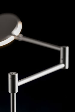 Plano articulated reading light LED lighting in platinum
