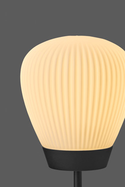 Plissée floor lamp in matt brass anodised aluminium