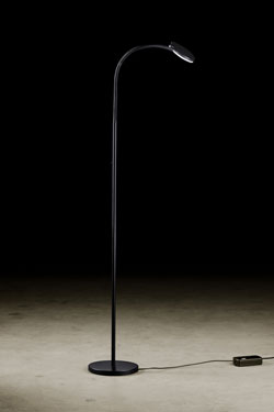 Lampadaire noir Nova Flex avec bras flexible  - Lampadaire by Holtkötter