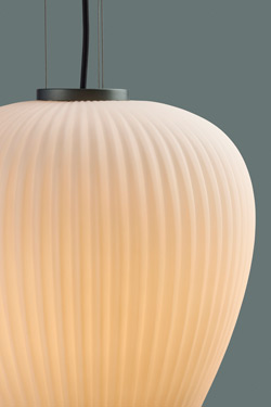 Liv suspension verre plissé et métal platine