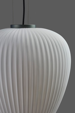 Liv suspension verre plissé et métal platine