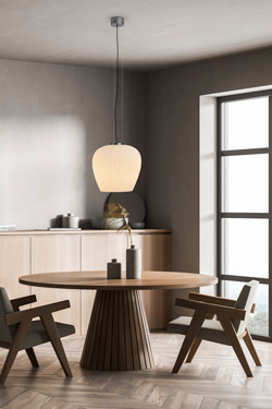 Liv suspension verre plissé et métal platine