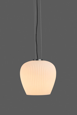 Liv suspension verre plissé et métal platine - Suspension by Holtkötter