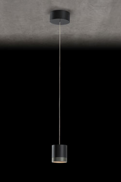 Aura black and platinum metal pendant lamp - Pendants by Holtkötter