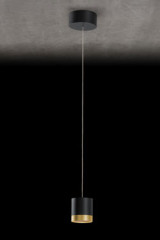 Aura metal pendant lamp black and anodised brass - Pendants by Holtkötter