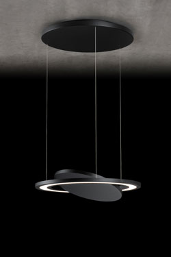 Supernova P double pendant lamp in black metal