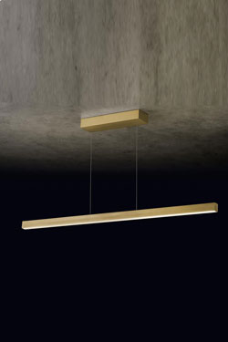Xena linear pendant lamp brass finish 120cm - Pendants by Holtkötter
